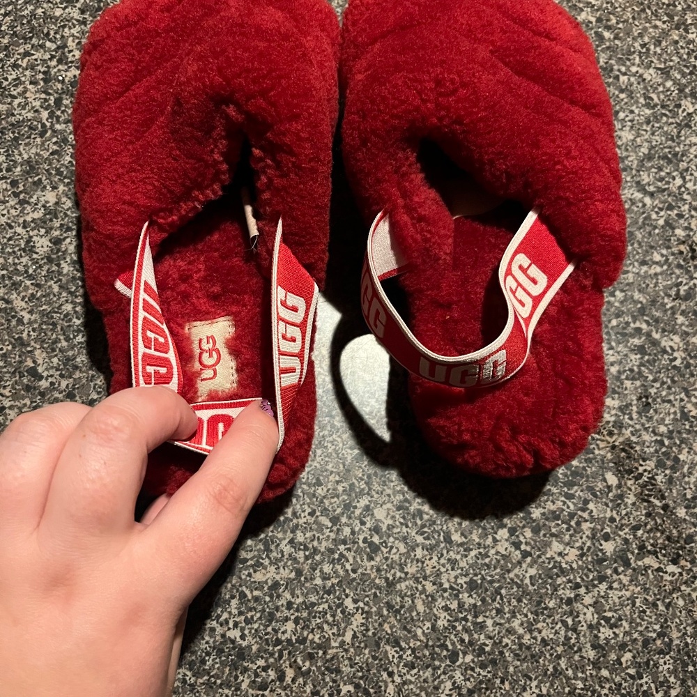 UGG Fluff Yeah Slide Ribbon Red - Picture 2 of 4